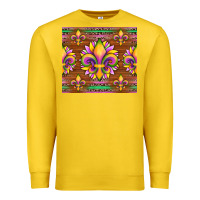 Lemon mardi gras sunflowers fleur, de lis glitter leopard background Premium Sweatshirt - Artiststas