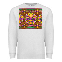Oatmeal Heather mardi gras sunflowers fleur, de lis glitter leopard background Premium Sweatshirt - Artiststas