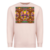 Pale Pink mardi gras sunflowers fleur, de lis glitter leopard background Premium Sweatshirt - Artiststas