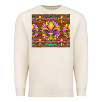Sandshell mardi gras sunflowers fleur, de lis glitter leopard background Premium Sweatshirt - Artiststas