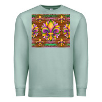 Seafoam mardi gras sunflowers fleur, de lis glitter leopard background Premium Sweatshirt - Artiststas