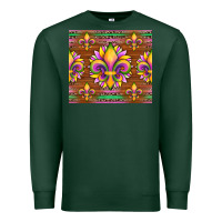 Sports Green mardi gras sunflowers fleur, de lis glitter leopard background Premium Sweatshirt - Artiststas