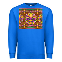 True Royal mardi gras sunflowers fleur, de lis glitter leopard background Premium Sweatshirt - Artiststas