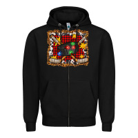 Black hockey christmas with lights and stars Zipper Hoodie - FaDigitalArtStudio