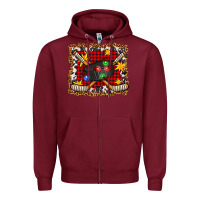 Burgundy hockey christmas with lights and stars Zipper Hoodie - FaDigitalArtStudio