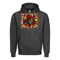 Charcoal Heather hockey christmas with lights and stars Zipper Hoodie - FaDigitalArtStudio