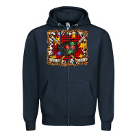 Navy hockey christmas with lights and stars Zipper Hoodie - FaDigitalArtStudio
