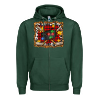 Sports Green hockey christmas with lights and stars Zipper Hoodie - FaDigitalArtStudio