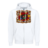White hockey christmas with lights and stars Zipper Hoodie - FaDigitalArtStudio