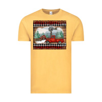 Vintage Mustard christmas farm and truck Vintage Tee - RanaPortraitStore