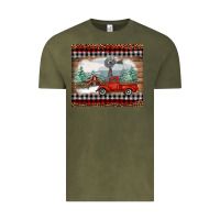 Vintage Olive christmas farm and truck Vintage Tee - RanaPortraitStore