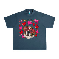 Midnight Navy valentine's day  saint bernard dog Urban Heavy Tee - RanaPortraitStore