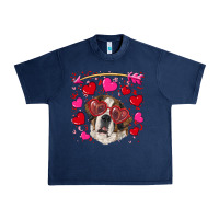 Navy valentine's day  saint bernard dog Urban Heavy Tee - RanaPortraitStore