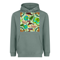 Sage geography class seamless pattern Heavyweight Hoodie - BundleAndBundleShop