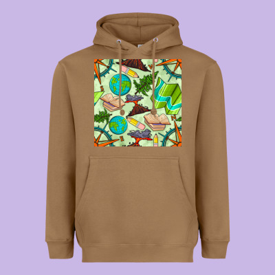 Geography Class Seamless Pattern Heavyweight Hoodie Designed By Bundleandbundleshop