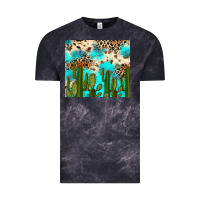 Cloud Black cactus turquoise leopard cowhide tumbler rana Vintage Tee - RanaPortraitStore