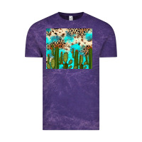 Cloud Purple cactus turquoise leopard cowhide tumbler rana Vintage Tee - RanaPortraitStore