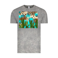 Cloud Rock cactus turquoise leopard cowhide tumbler rana Vintage Tee - RanaPortraitStore