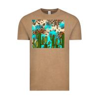 Vintage Coffee cactus turquoise leopard cowhide tumbler rana Vintage Tee - RanaPortraitStore