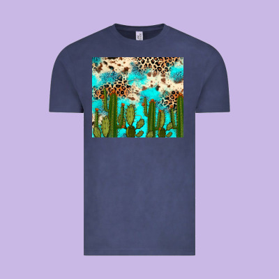 Vintage Tee cactus turquoise leopard cowhide tumbler rana