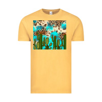 Vintage Mustard cactus turquoise leopard cowhide tumbler rana Vintage Tee - RanaPortraitStore
