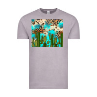 Vintage Zinc cactus turquoise leopard cowhide tumbler rana Vintage Tee - RanaPortraitStore
