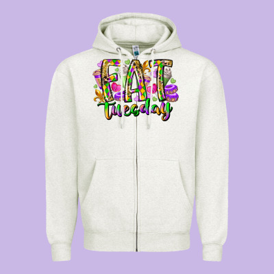 Fat Tuesday Zipper Hoodie Designed By Racoondesign