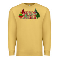 Antique Gold merry christmas glitter plaid trees Premium Sweatshirt - AdoDesignShop