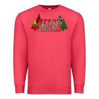 Cardinal merry christmas glitter plaid trees Premium Sweatshirt - AdoDesignShop