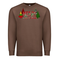 Chestnut merry christmas glitter plaid trees Premium Sweatshirt - AdoDesignShop