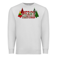 Dove Grey merry christmas glitter plaid trees Premium Sweatshirt - AdoDesignShop