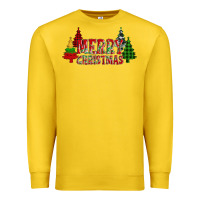 Lemon merry christmas glitter plaid trees Premium Sweatshirt - AdoDesignShop