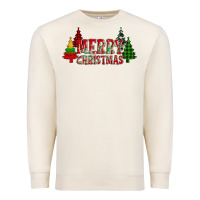 Sandshell merry christmas glitter plaid trees Premium Sweatshirt - AdoDesignShop