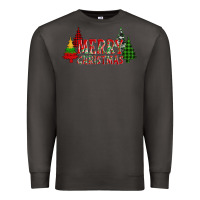 Smoke merry christmas glitter plaid trees Premium Sweatshirt - AdoDesignShop