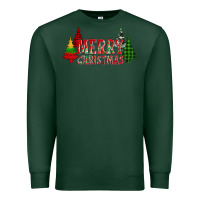 Sports Green merry christmas glitter plaid trees Premium Sweatshirt - AdoDesignShop