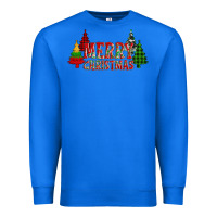 True Royal merry christmas glitter plaid trees Premium Sweatshirt - AdoDesignShop