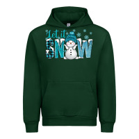 Forest Green let it snow with cute snowman bbs Urban Hoodie - BundleAndBundleShop