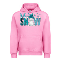 Fuchsia Pink let it snow with cute snowman bbs Urban Hoodie - BundleAndBundleShop