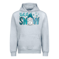 Heather Grey let it snow with cute snowman bbs Urban Hoodie - BundleAndBundleShop