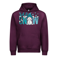 Mauve Wine let it snow with cute snowman bbs Urban Hoodie - BundleAndBundleShop