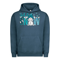 Pigment Midnight Navy let it snow with cute snowman bbs Urban Hoodie - BundleAndBundleShop