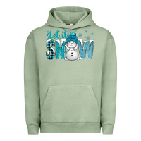 Pigment Oil Green let it snow with cute snowman bbs Urban Hoodie - BundleAndBundleShop