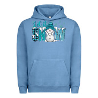 Pigment Pebble Blue let it snow with cute snowman bbs Urban Hoodie - BundleAndBundleShop