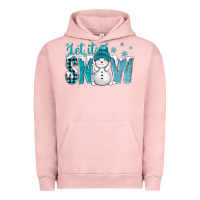 Pigment Salmon let it snow with cute snowman bbs Urban Hoodie - BundleAndBundleShop