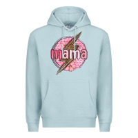 Blue Mist mama lightning bolt valentine s day Premium Hoodie - MaliasSmallBusiness