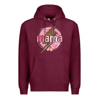 Burgundy mama lightning bolt valentine s day Premium Hoodie - MaliasSmallBusiness