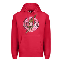 Cardinal mama lightning bolt valentine s day Premium Hoodie - MaliasSmallBusiness