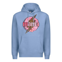 Colony Blue mama lightning bolt valentine s day Premium Hoodie - MaliasSmallBusiness