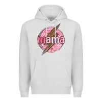 Dove Grey mama lightning bolt valentine s day Premium Hoodie - MaliasSmallBusiness