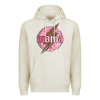 Oatmeal Heather mama lightning bolt valentine s day Premium Hoodie - MaliasSmallBusiness